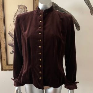 Ralph Lauren Brown Velvet Military Jacket